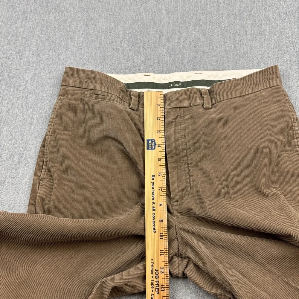 L.L. Bean‎ Corduroy Pants Mens 33x29 Brown Tan Comfort Waist Stretch Classic Fit